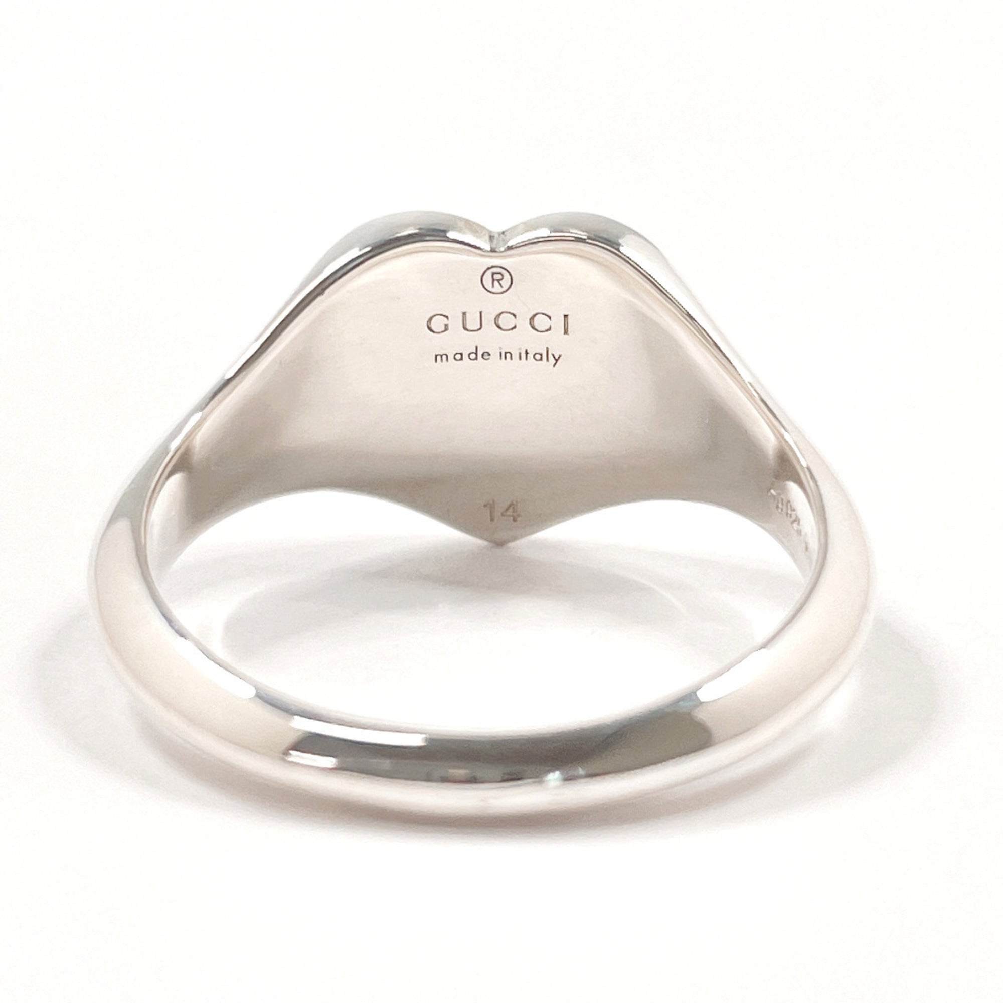 Gucci Silver Enamel Silver 925 Band Ring (Pre-Owned)