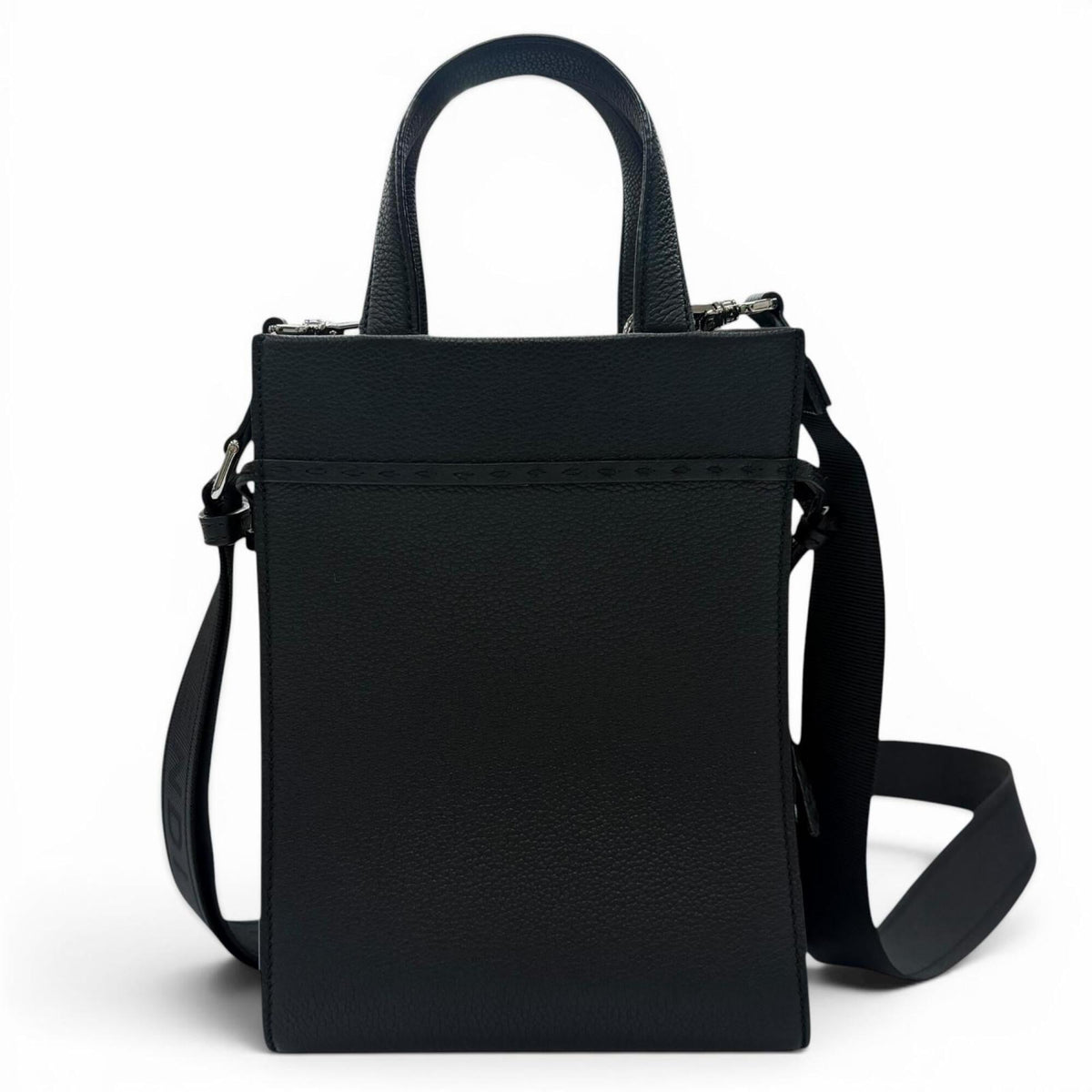 Fendi Black Leather Handbag Shoulder Bag (Pre-Owned)