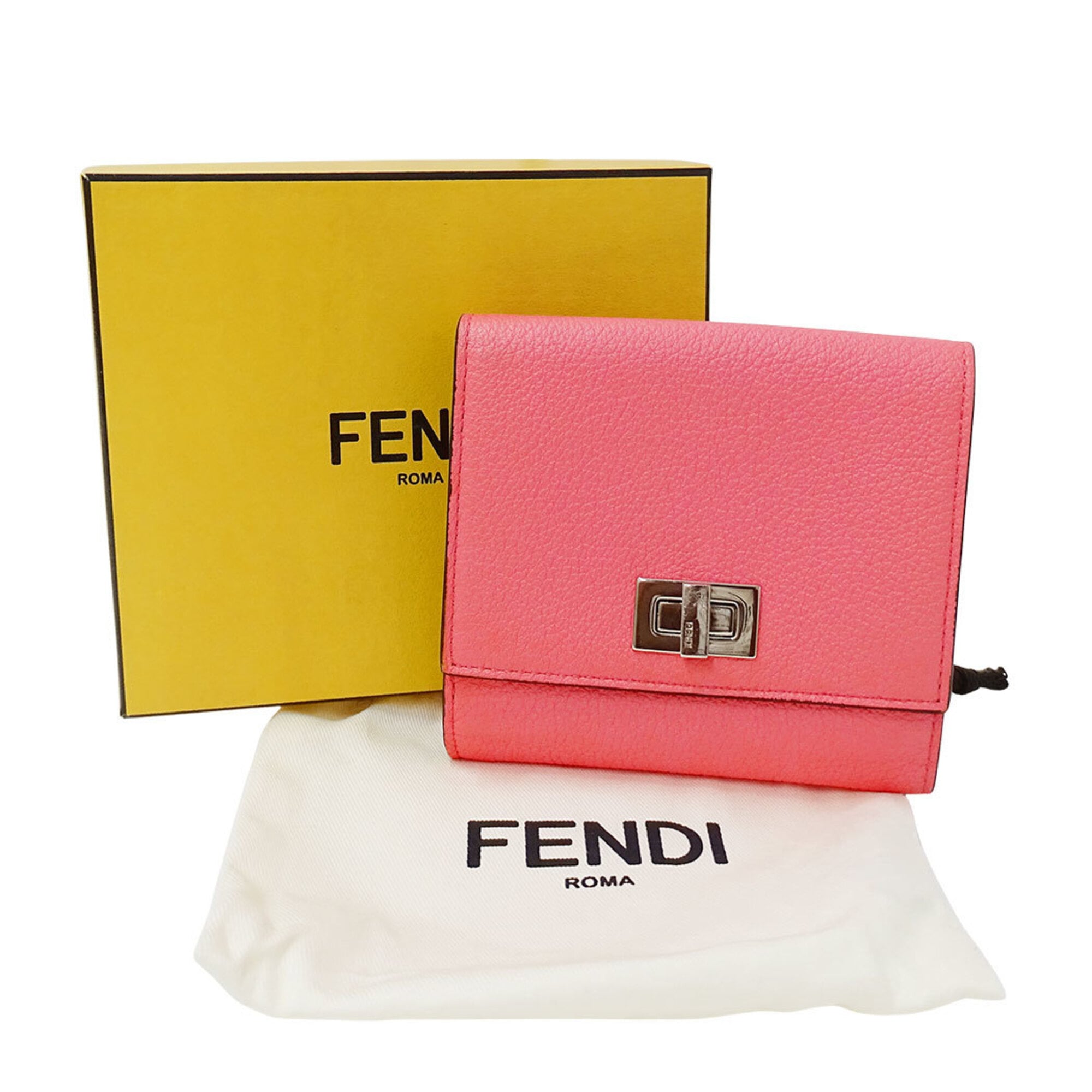 Fendi Pink Leather Wallet (Bi-Fold) (Pre-Owned)