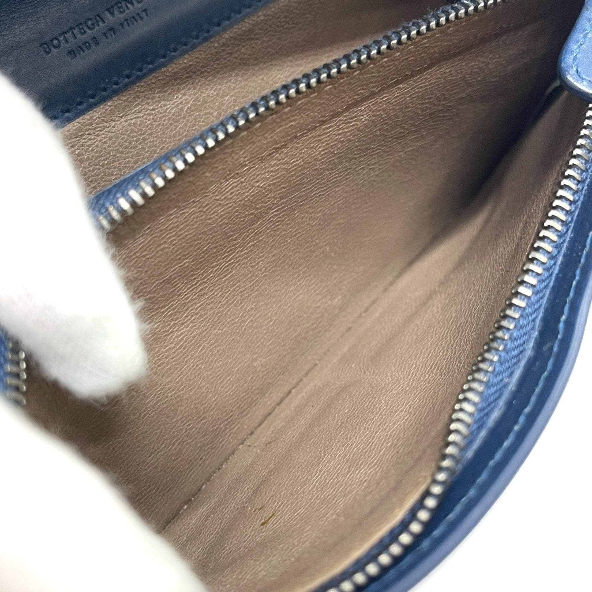 Bottega Veneta Blue Leather Long Wallet (Bi-Fold) (Pre-Owned)