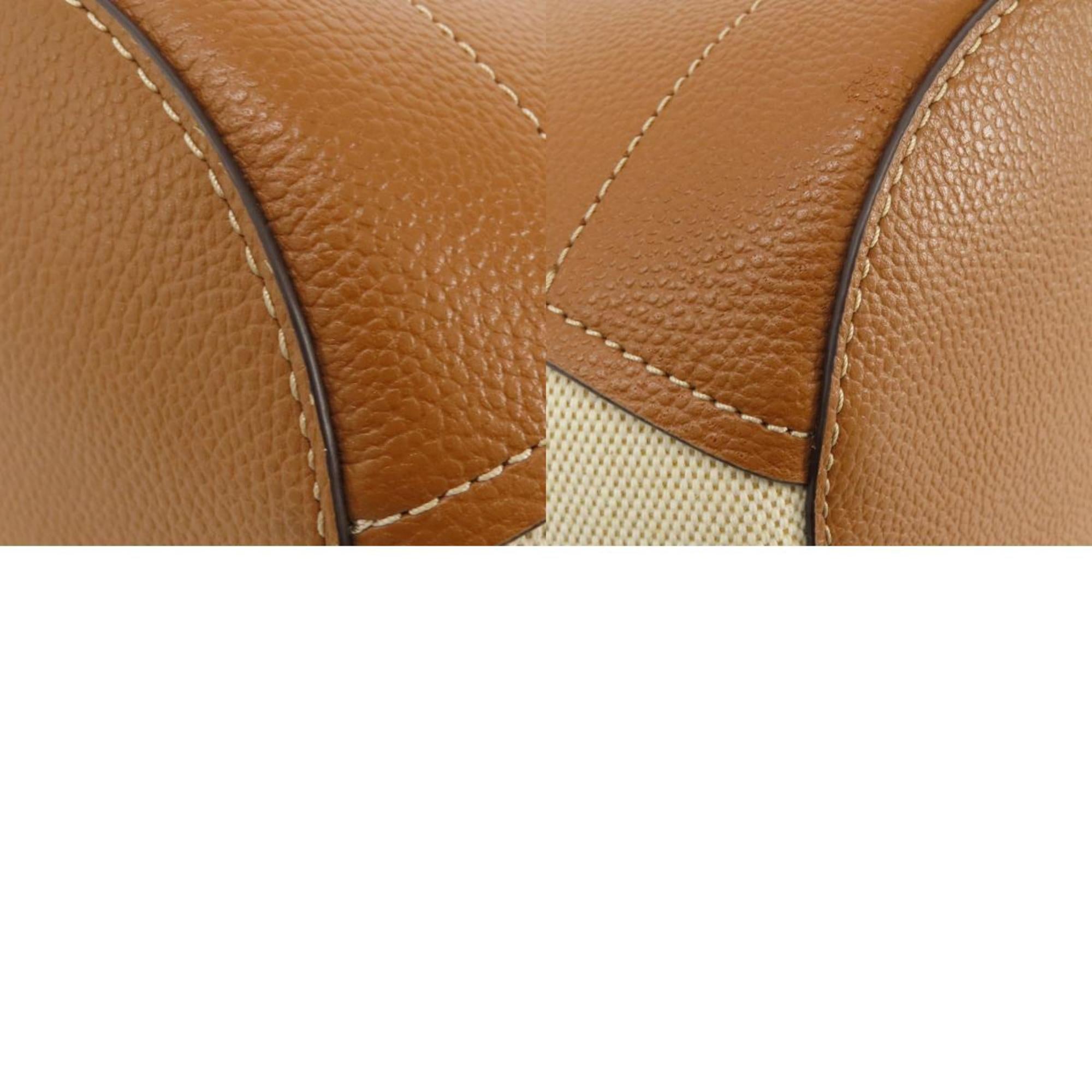 Michael Kors Beige Brown Leather Tote Bag (Pre-Owned)