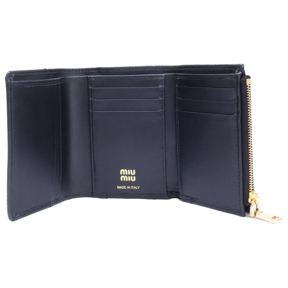 Miu Miu Black Leather Wallet (Tri-Fold) (Pre-Owned)
