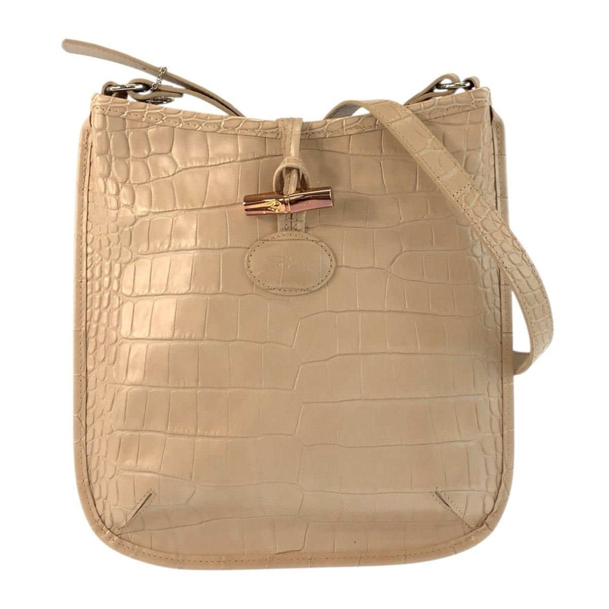Longchamp Beige Leather Pochette Shoulder Bag (Pre-Owned)