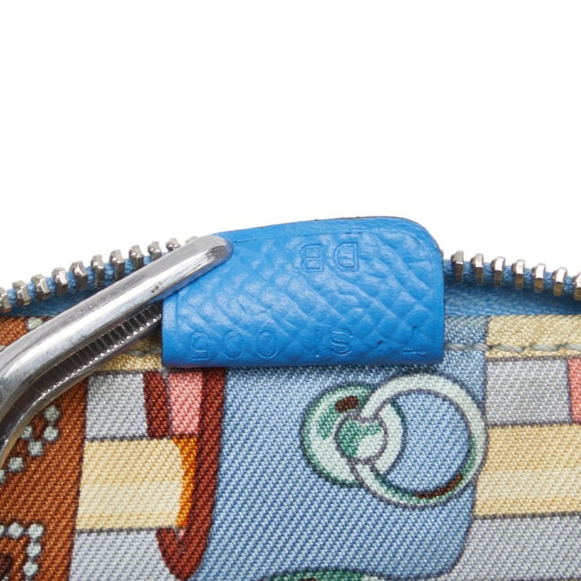 Hermes Silk'in Blue Leather Coin Purse/Coin Case (Pre-Owned)
