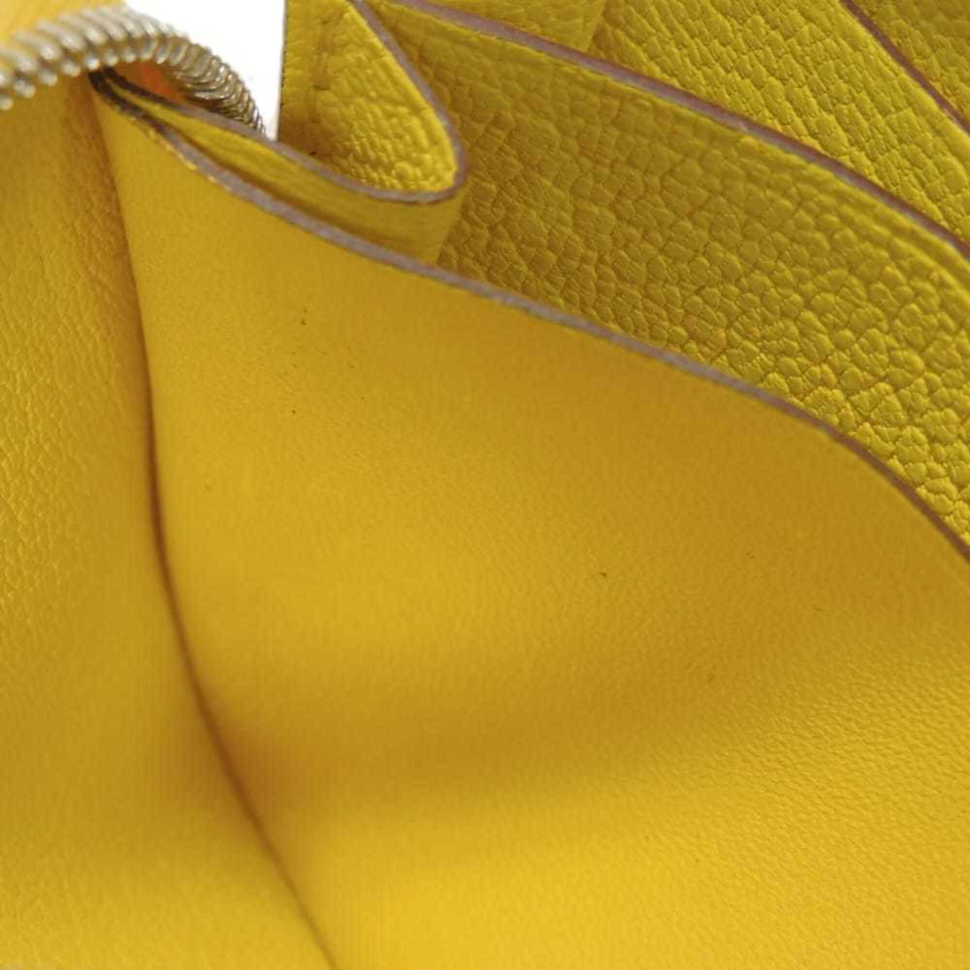 Hermes Yellow Evercalf Leather Coin Purse/Coin Case (Pre-Owned)