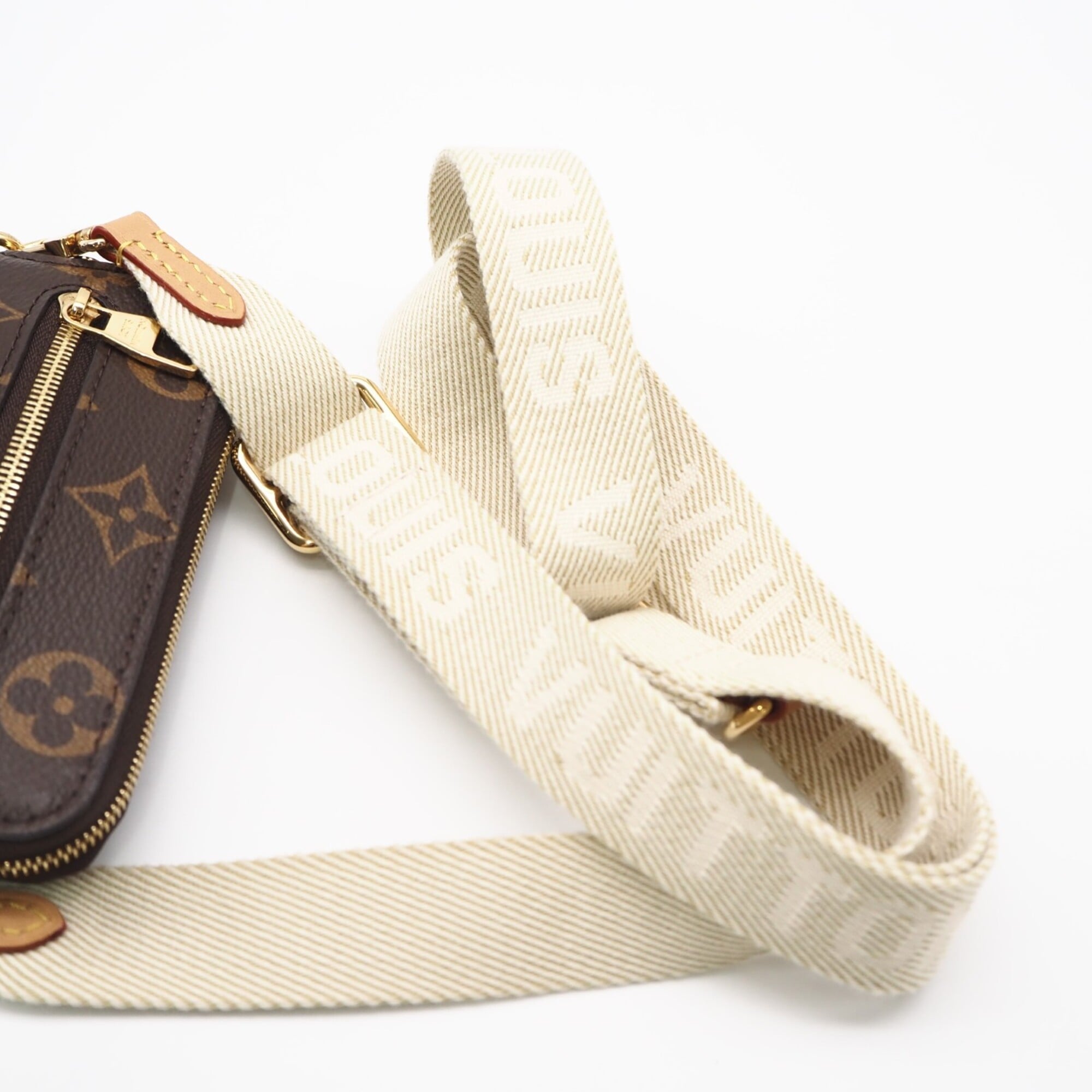 Louis Vuitton Monogram Beige Brown Coated Canvas Leather Shoulder Bag (Pre-Owned)