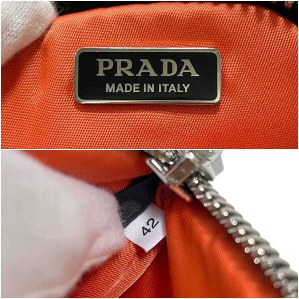 Prada Khaki Nylon Pochette Shoulder Bag (Pre-Owned)