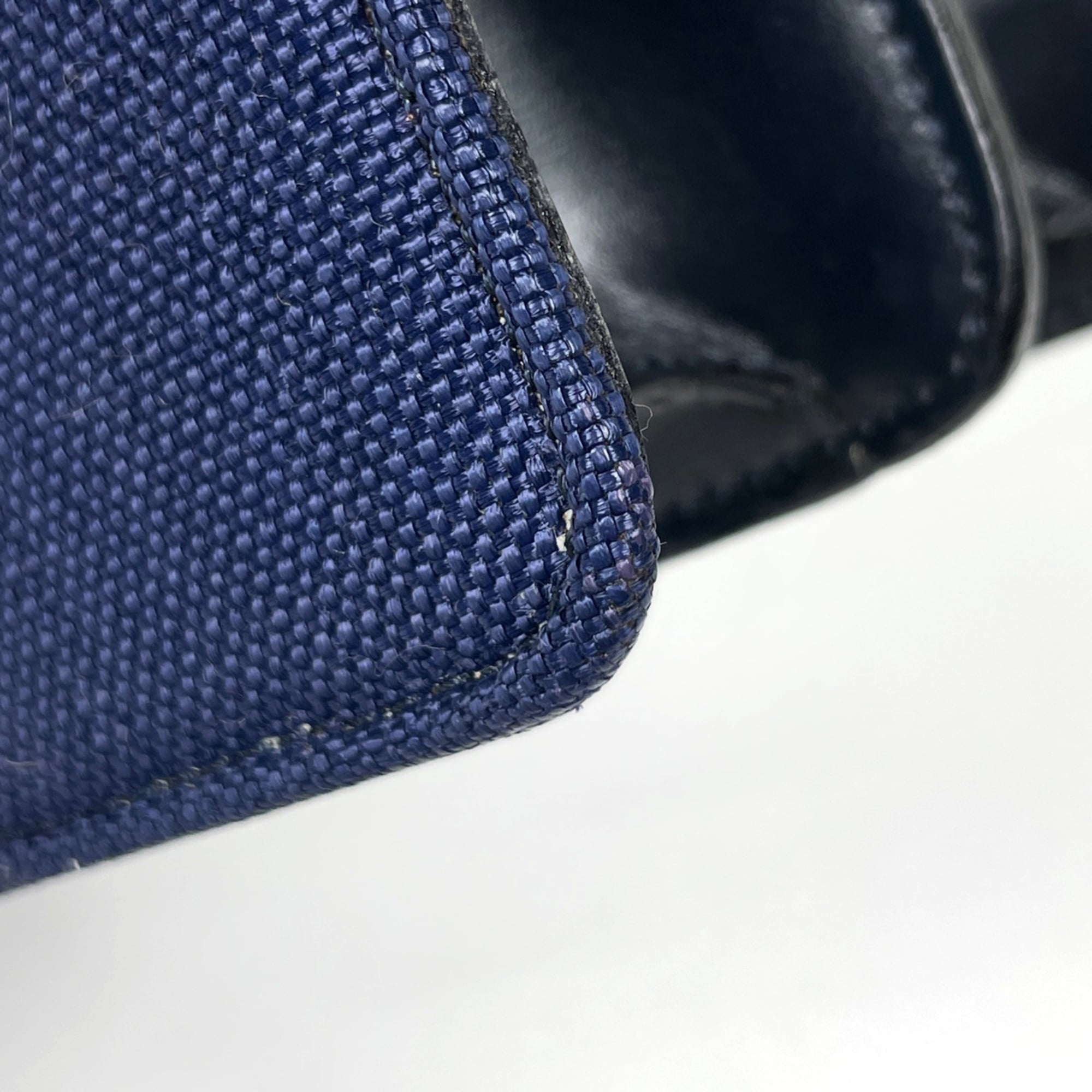 Celine Navy Canvas Leather Handbag (Pre-Owned)