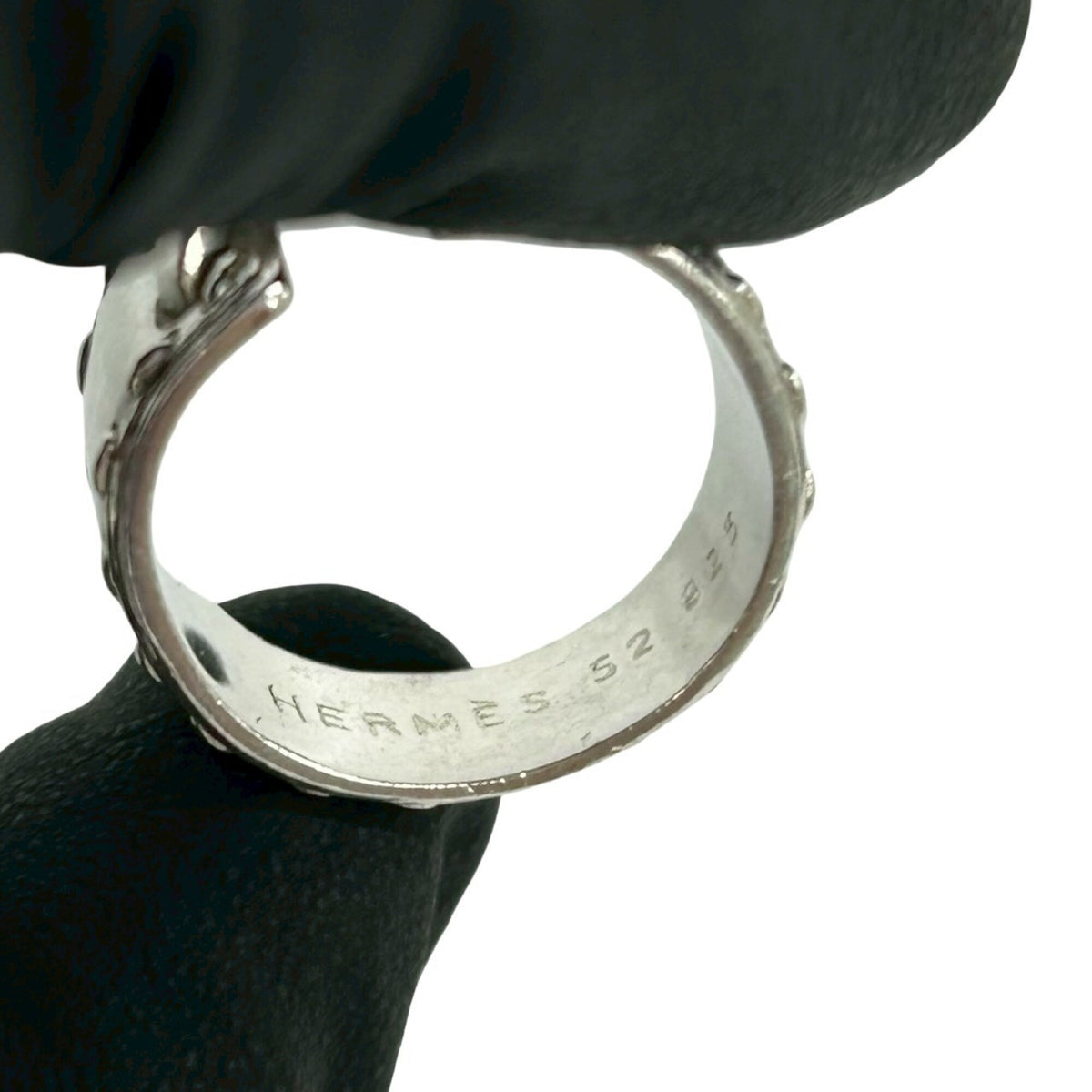 Hermes Silver Silver 925 Band Ring (Pre-Owned)