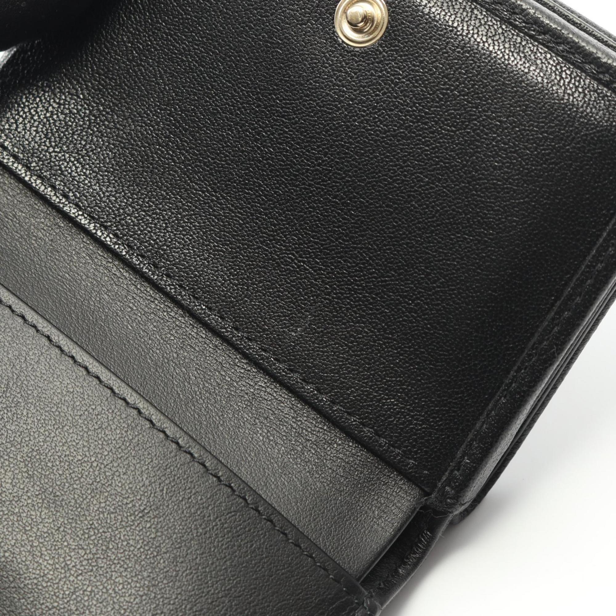 Chanel Black Leather Wallet (Tri-Fold) (Pre-Owned)