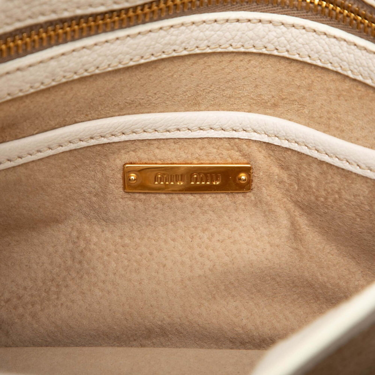 Miu Miu White Leather Handbag Shoulder Bag (Pre-Owned)