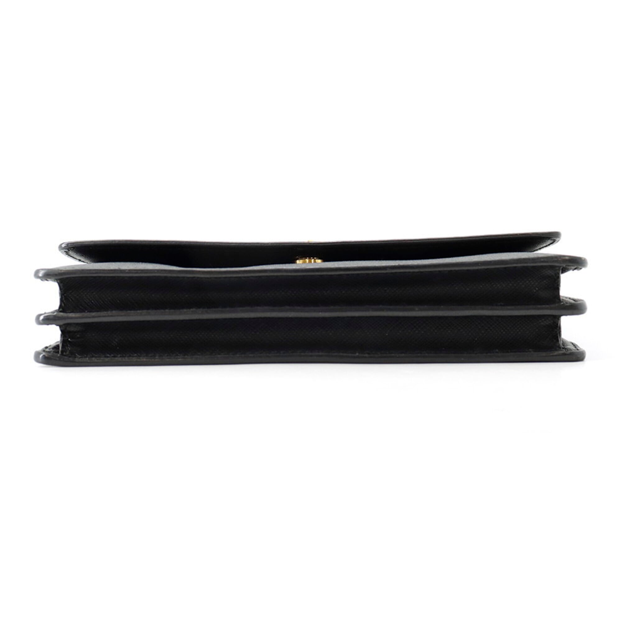 Prada Black Saffiano Chain/Shoulder Wallet (Pre-Owned)