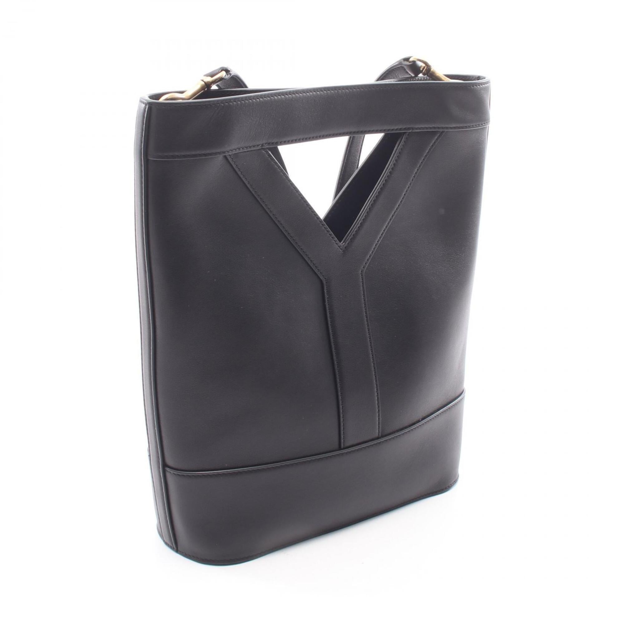 Saint Laurent Black Leather Handbag Pouch (Pre-Owned)