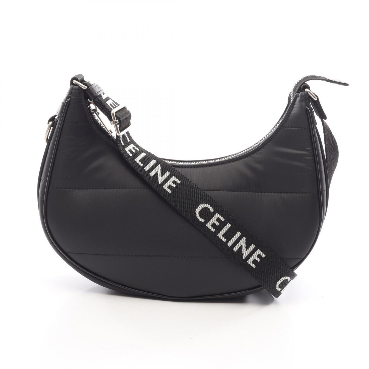 Celine Black Nylon Leather Handbag Shoulder Bag (Pre-Owned)