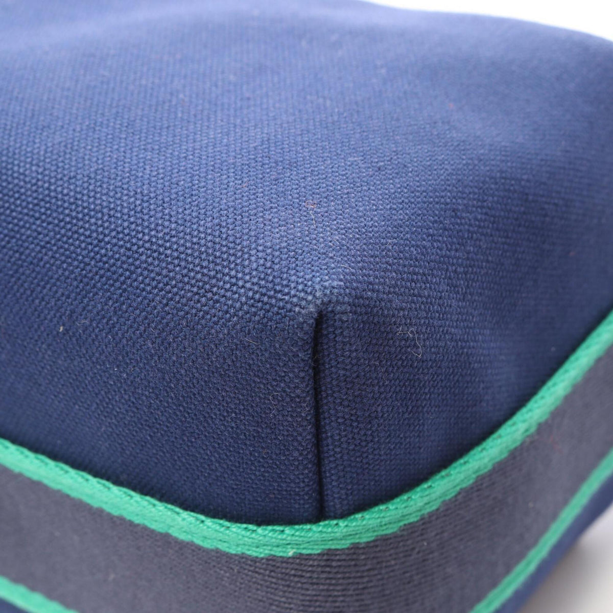 Hermes Blue Green Canvas Handbag (Pre-Owned)