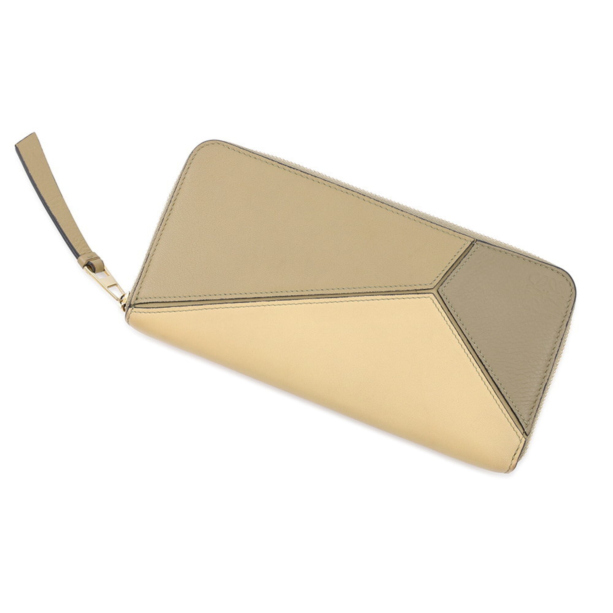 Loewe Beige Brown Leather Long Wallet (Bi-Fold) (Pre-Owned)