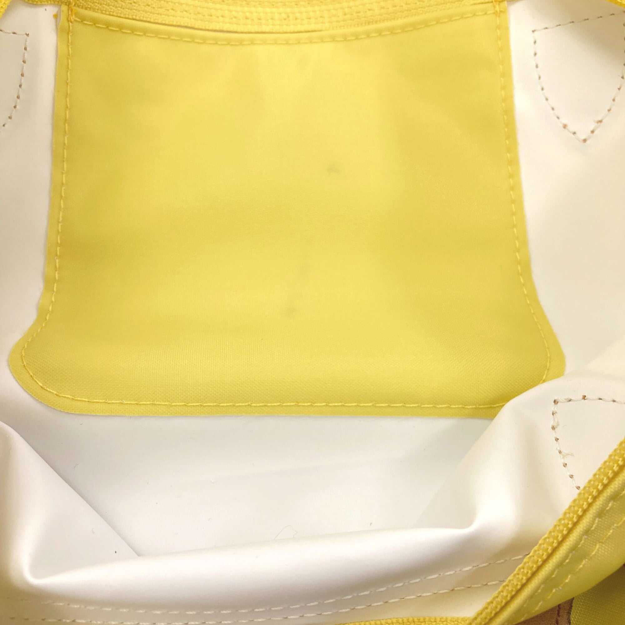 Longchamp Le Pliage Brown Yellow Nylon Tote Bag (Pre-Owned)