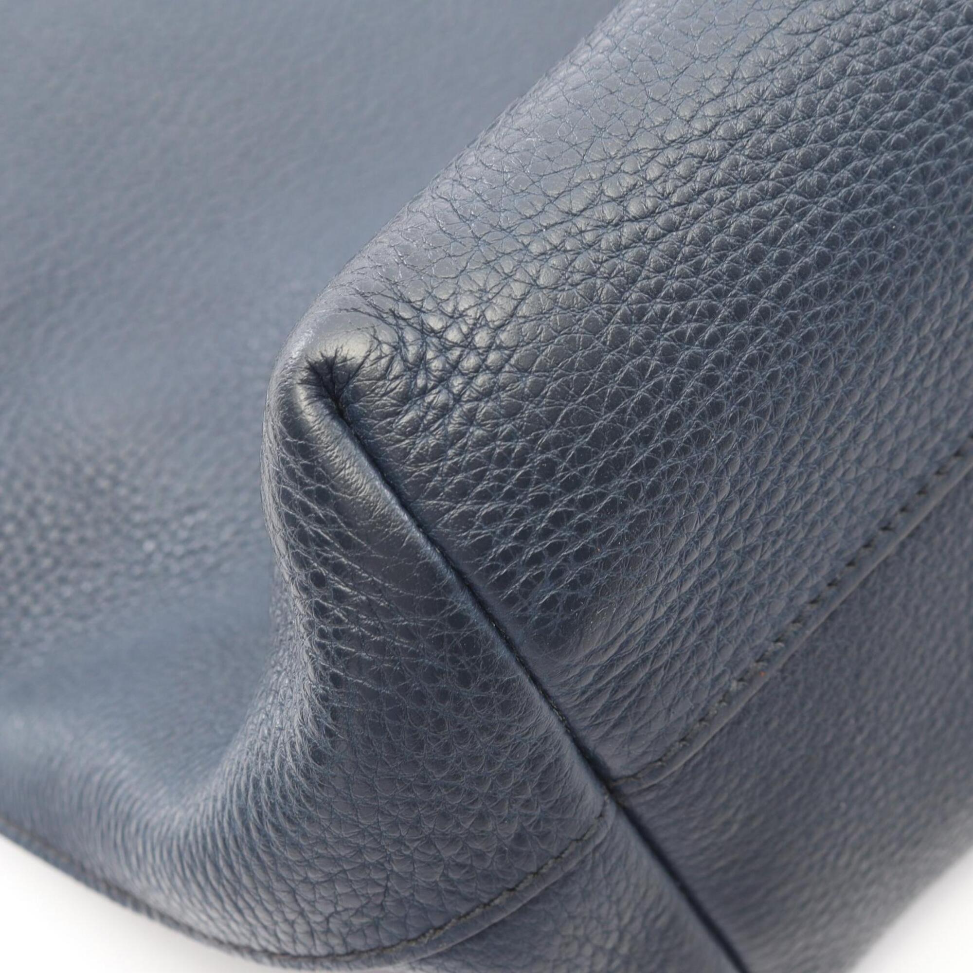 Prada Navy Leather Handbag Tote Bag (Pre-Owned)
