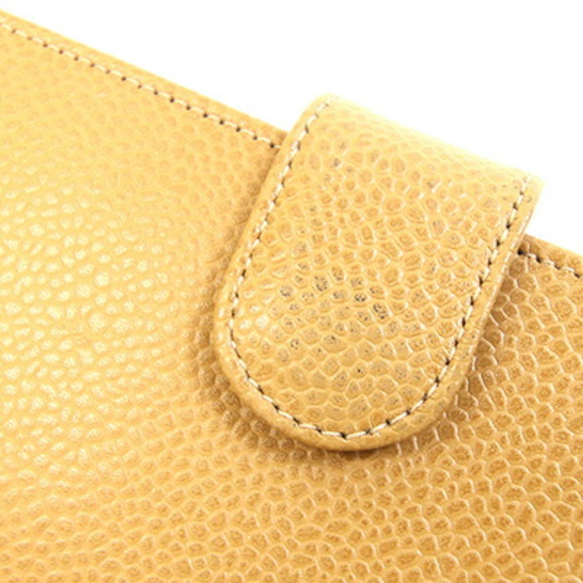 Chanel Beige Camel Grained Calfskin Long Wallet (Bi-Fold) (Pre-Owned)