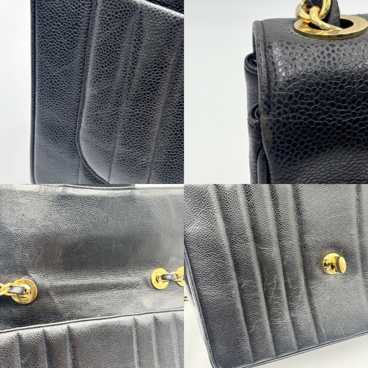 Chanel Black Grained Calfskin Shoulder Bag (Pre-Owned)