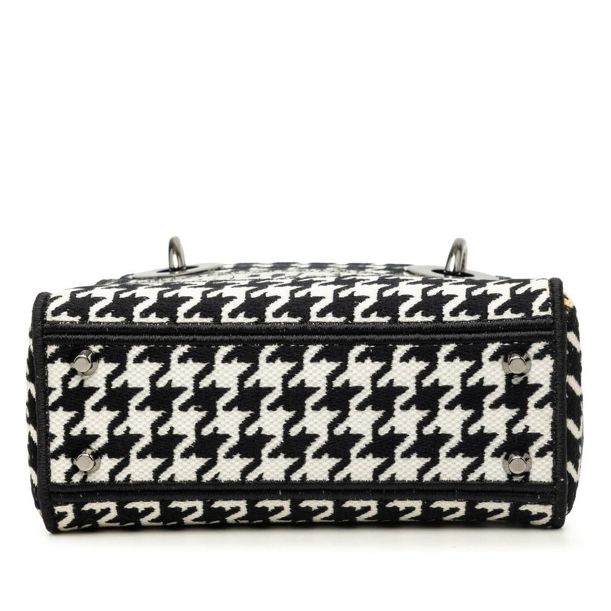 Christian Dior Black White Canvas Handbag Shoulder Bag (Pre-Owned)