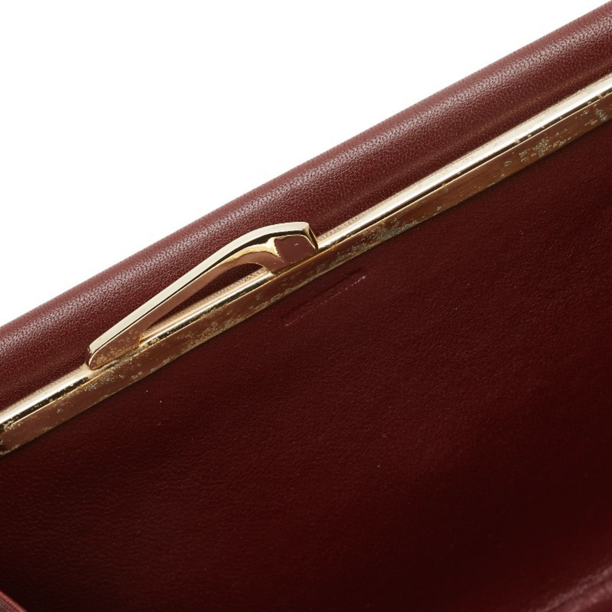 Cartier Must Bordeaux Wine Red Leather Coin Purse/Coin Case (Pre-Owned)
