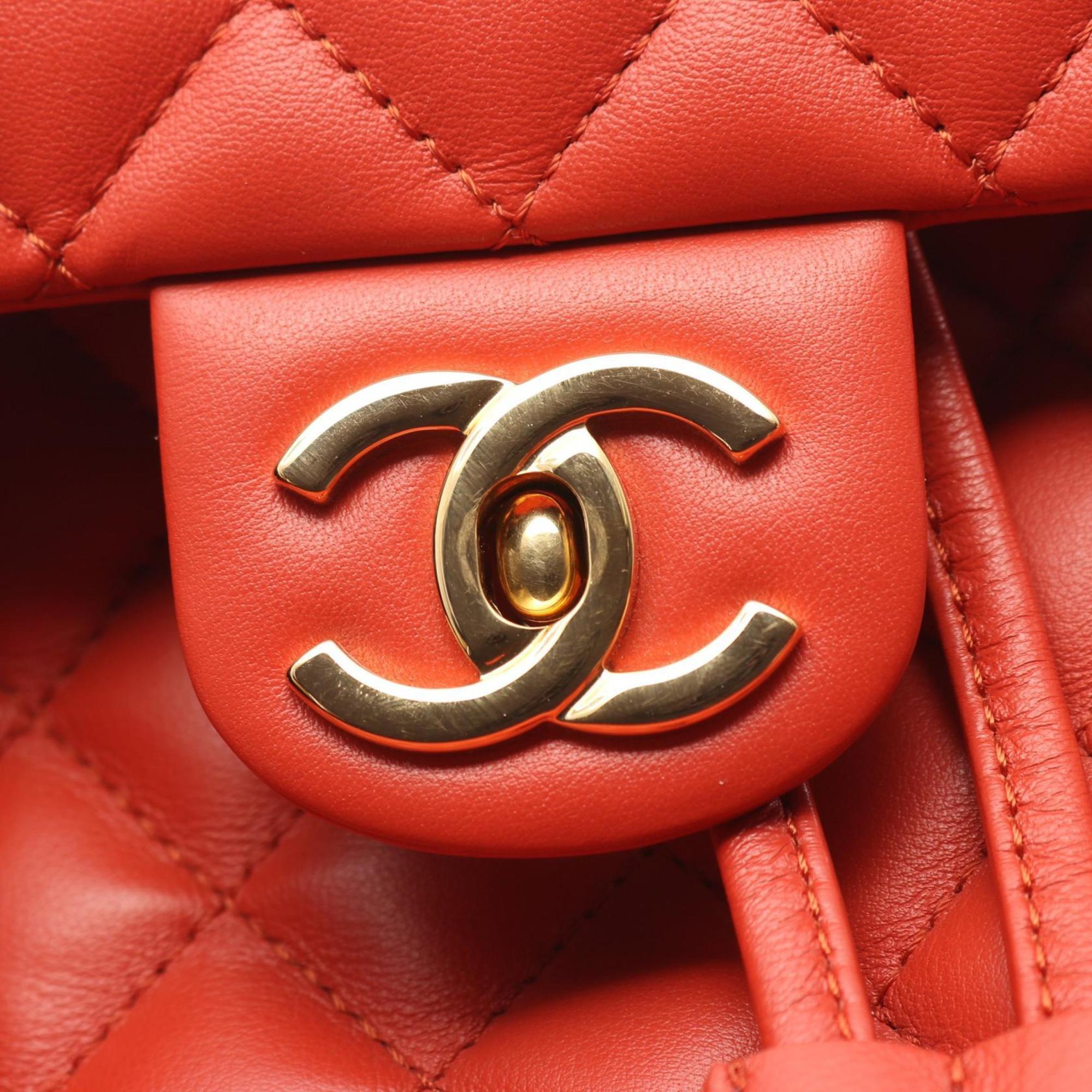 Chanel Orange Leather Backpack (Pre-Owned)