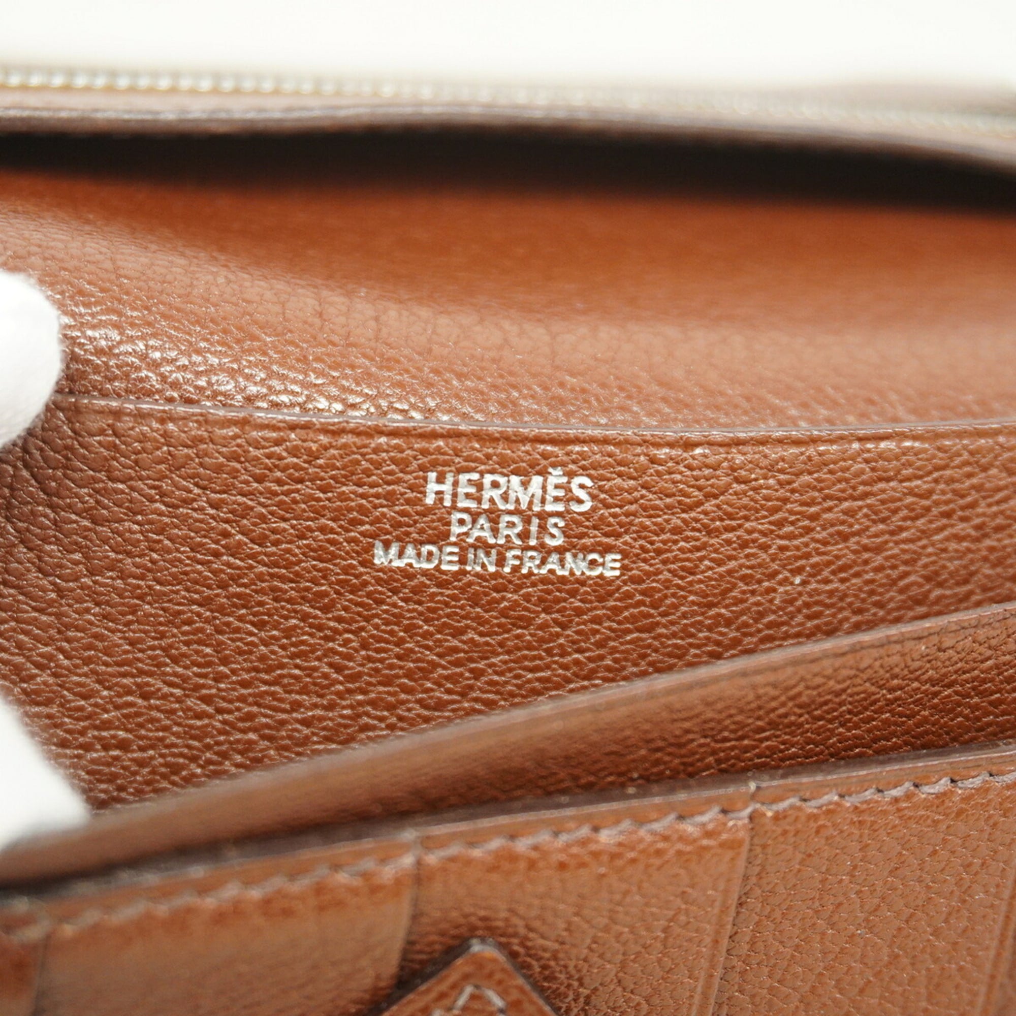 Hermes Marron Chevre Myzore Leather Long Wallet (Bi-Fold) (Pre-Owned)