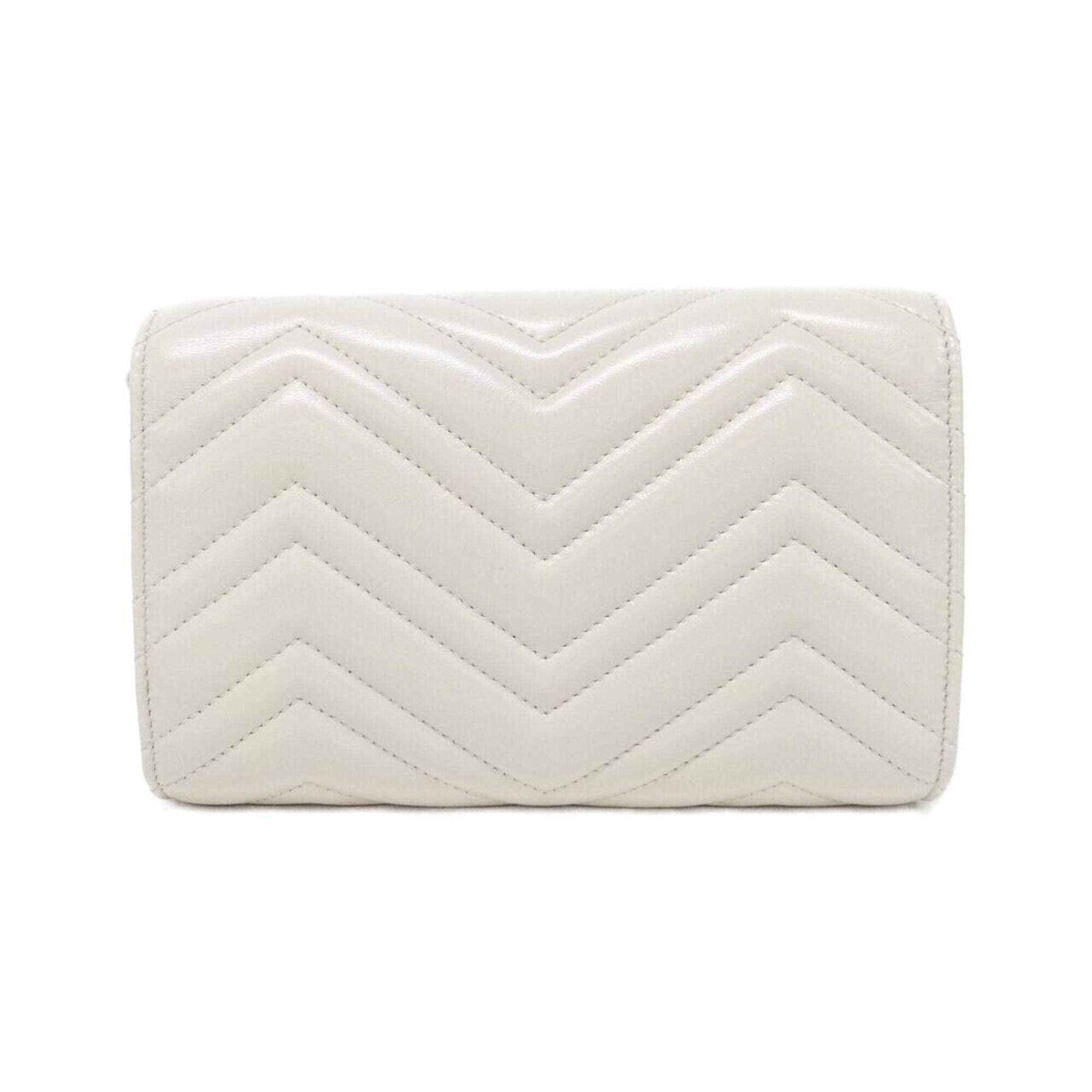 Gucci White Leather Chain/Shoulder Wallet (Pre-Owned)