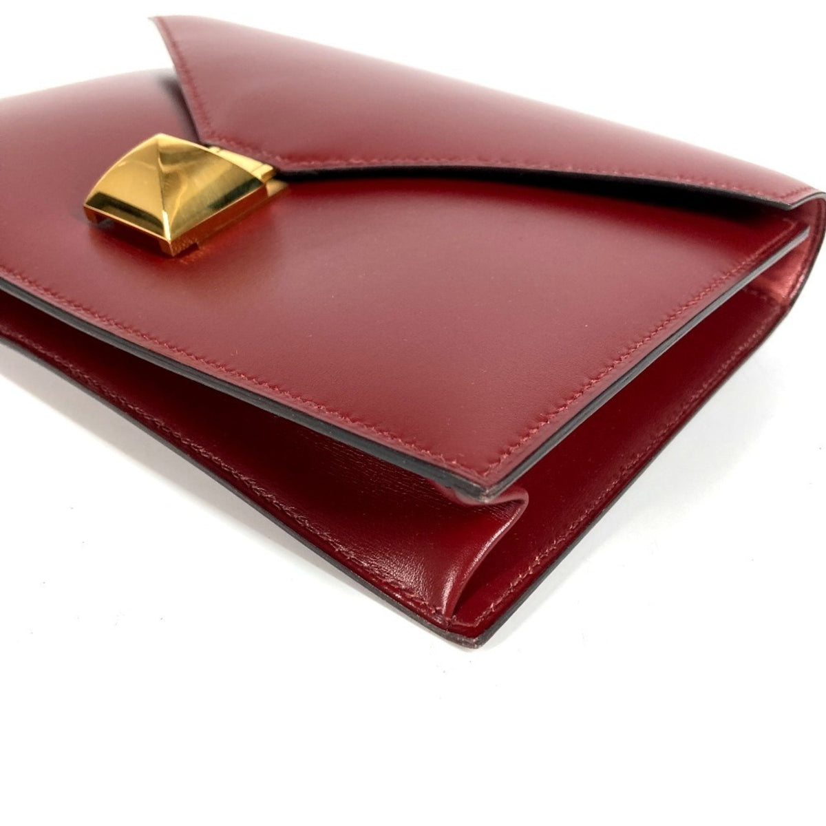 Hermes Brown Box Calf Leather Clutch Bag Handbag (Pre-Owned)
