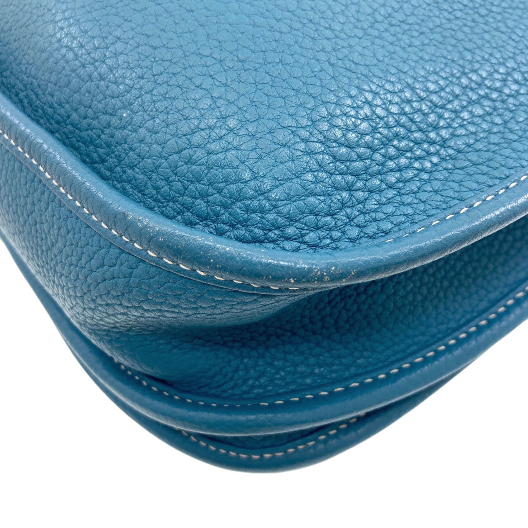Hermes Blue Taurillon Clemence Leather Shoulder Bag (Pre-Owned)
