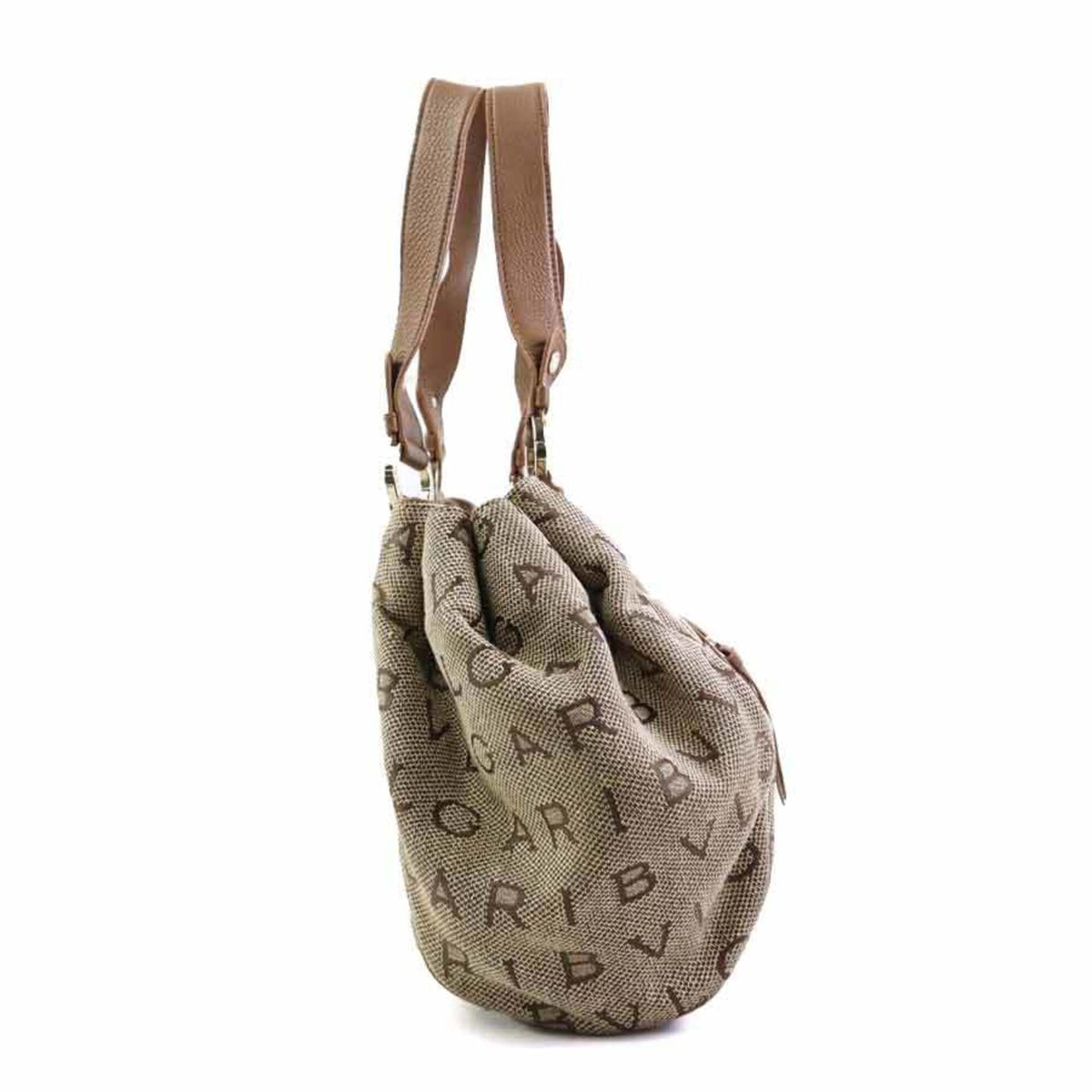 Bvlgari Brown Canvas Leather Handbag (Pre-Owned)