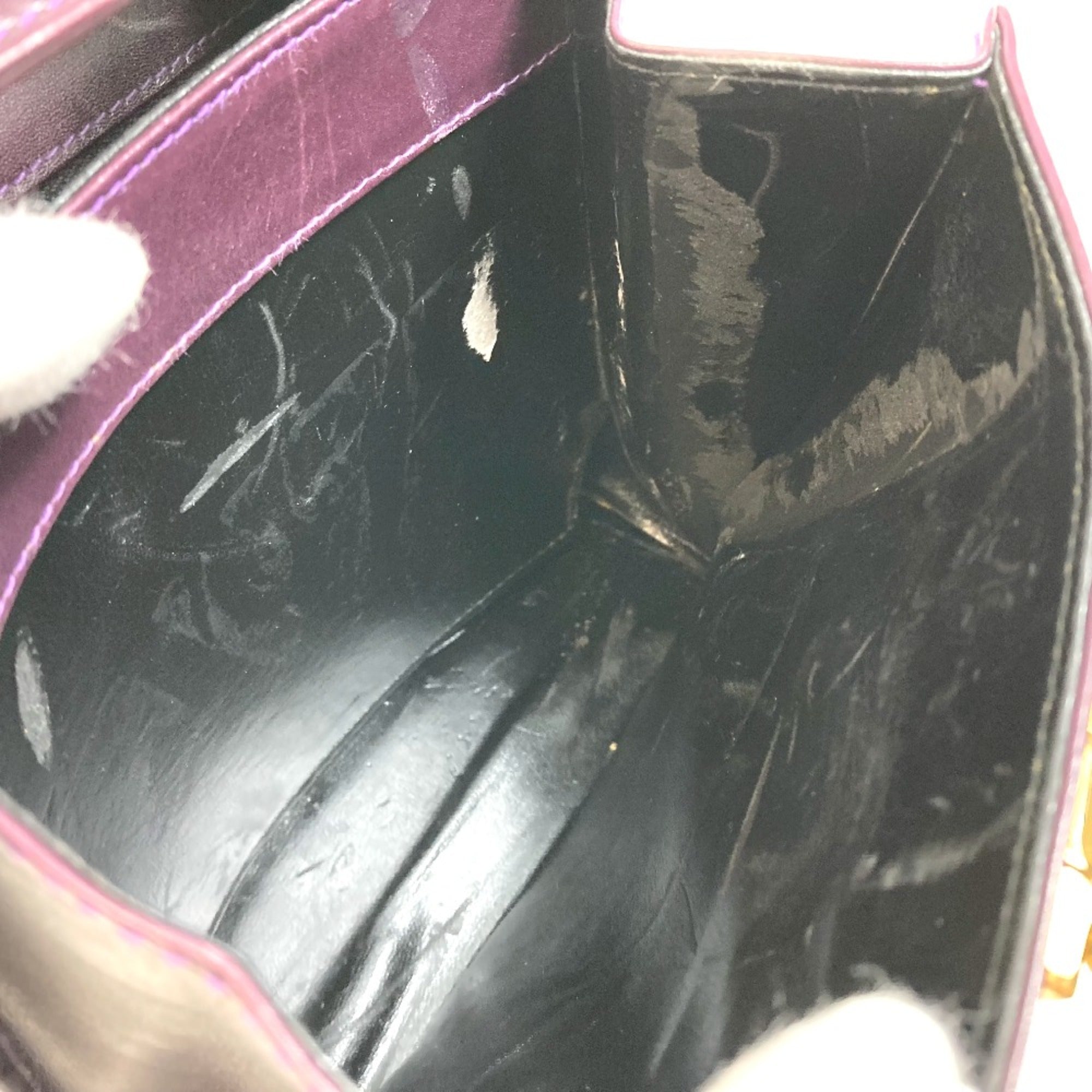 Salvatore Ferragamo Purple Leather Handbag (Pre-Owned)