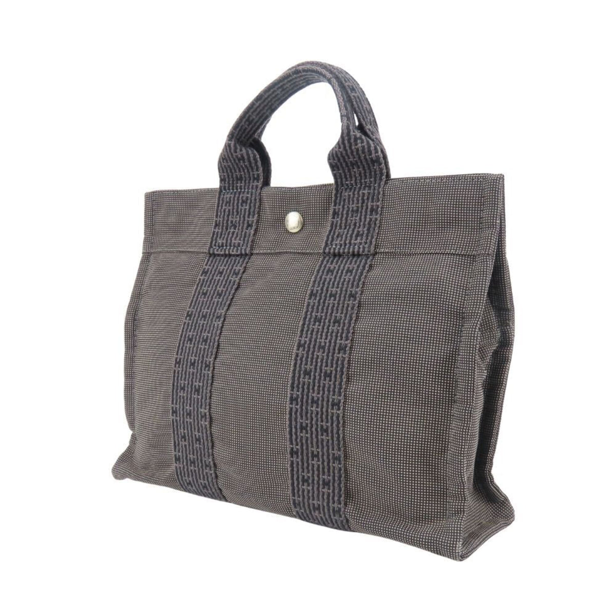 Hermes Her Line Gray Canvas Handbag (Pre-Owned)