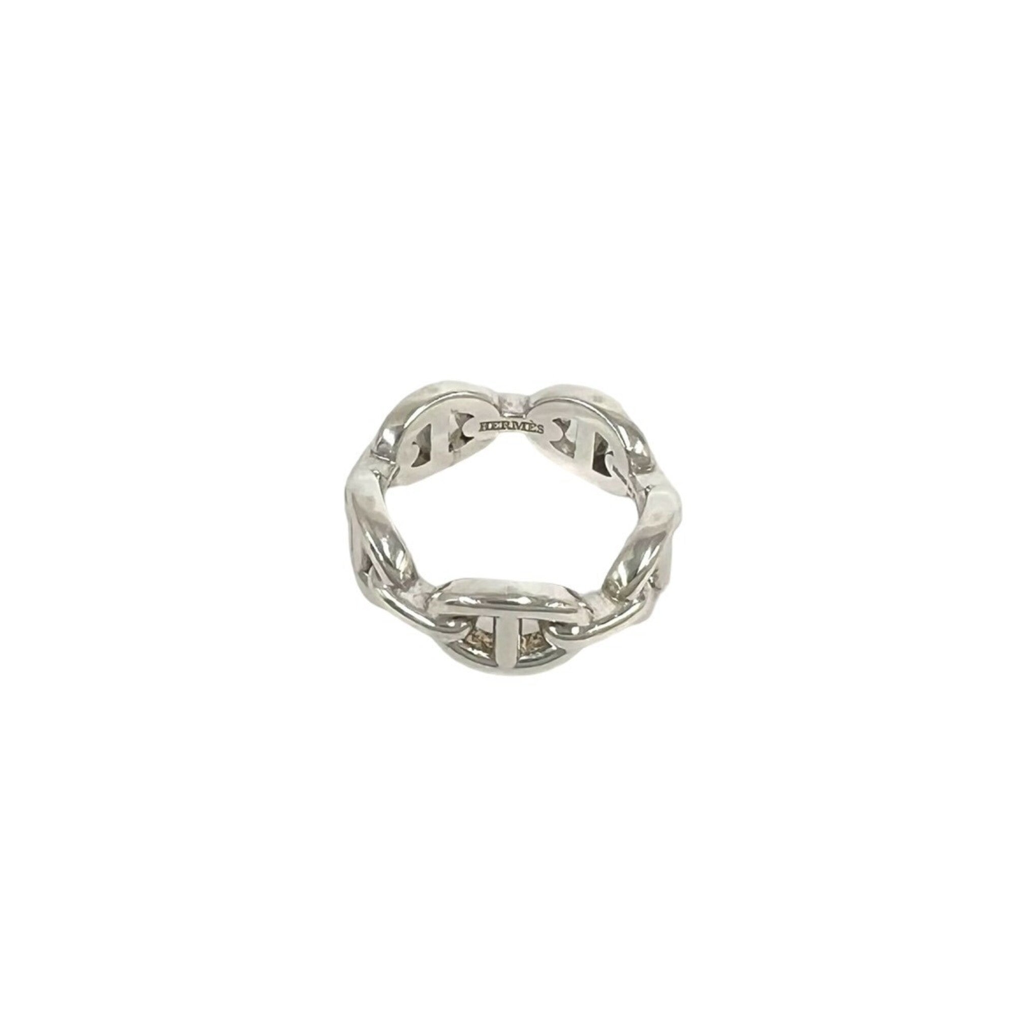 Hermes Silver Silver 925 Band Ring (Pre-Owned)