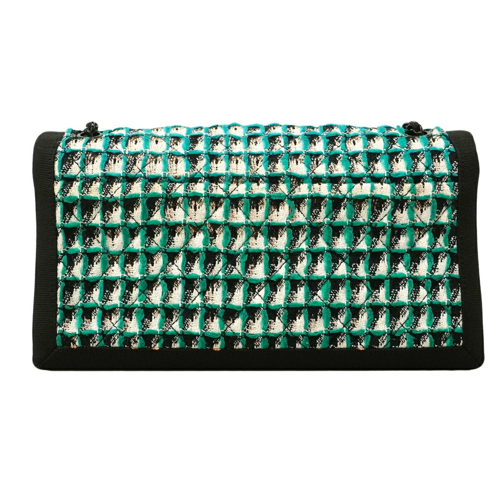 Chanel Black Nylon Tweed Shoulder Bag (Pre-Owned)