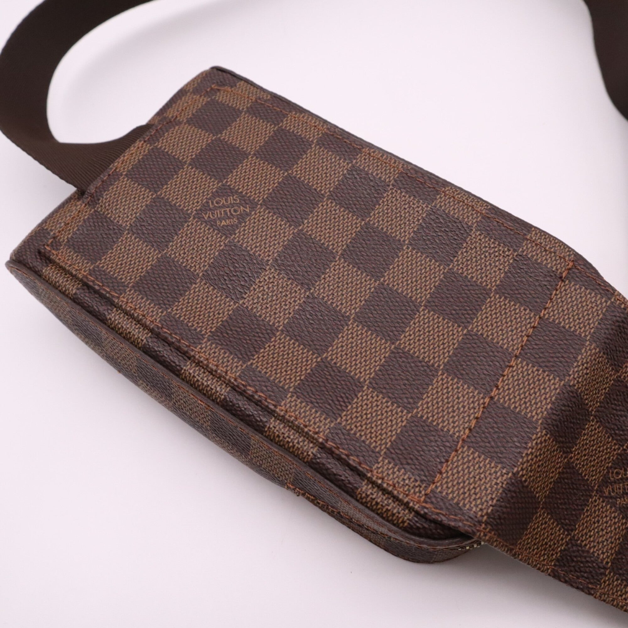 Louis Vuitton Damier Beige Brown Coated Canvas Leather Shoulder Bag (Pre-Owned)