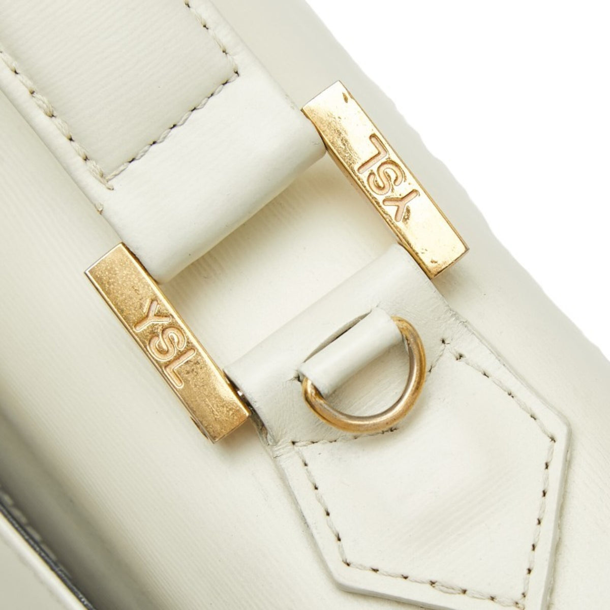 Saint Laurent White Leather Handbag Shoulder Bag (Pre-Owned)