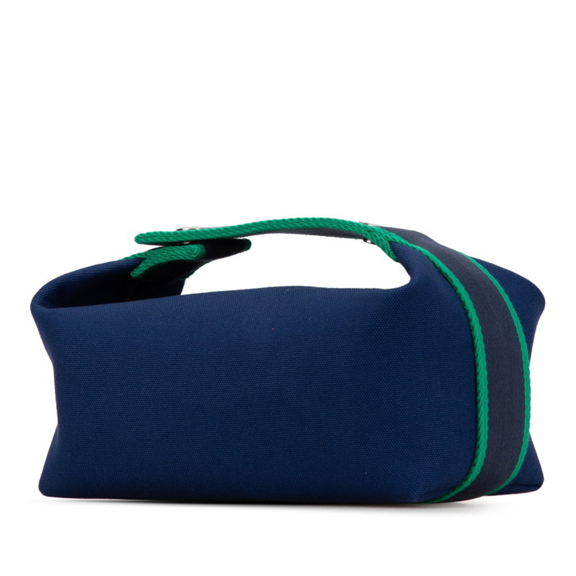 Hermes Blue Marine Navy Toile H Handbag Pouch (Pre-Owned)