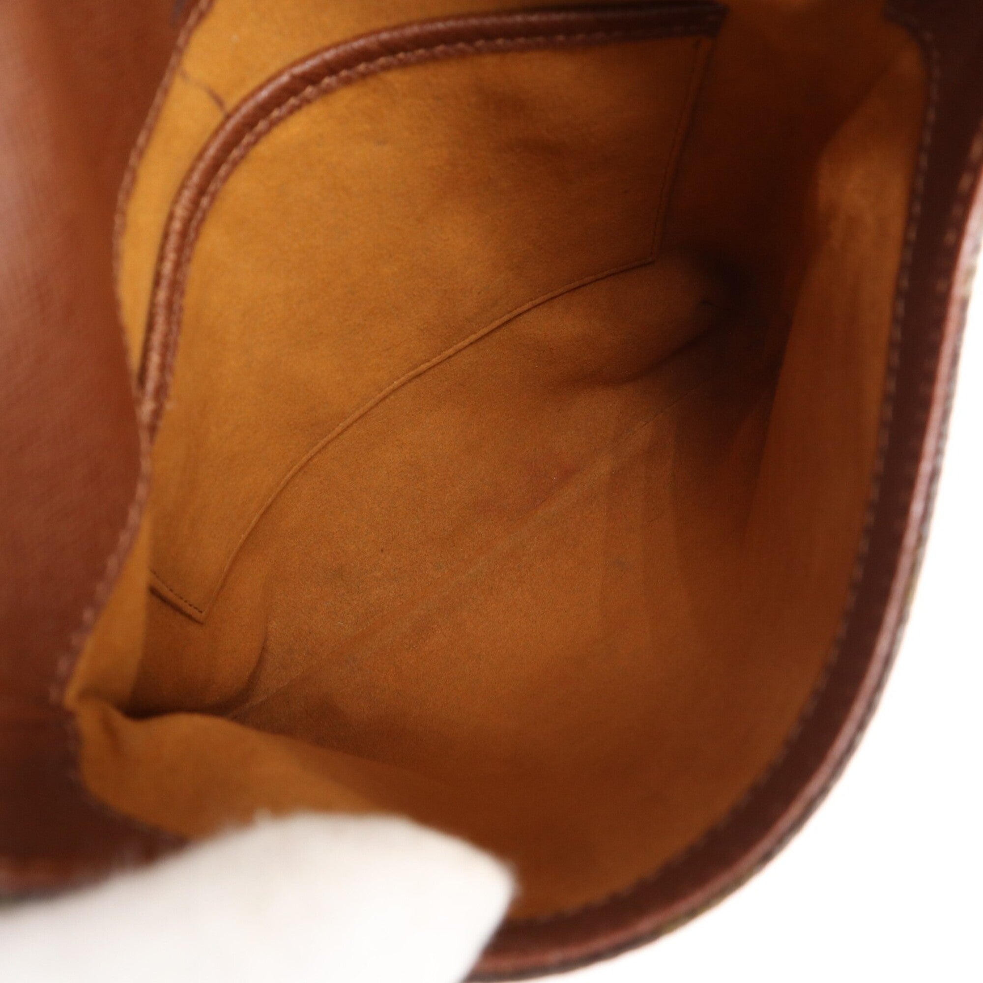 Louis Vuitton Beige Brown Monogram Coated Canvas Leather Shoulder Bag (Pre-Owned)