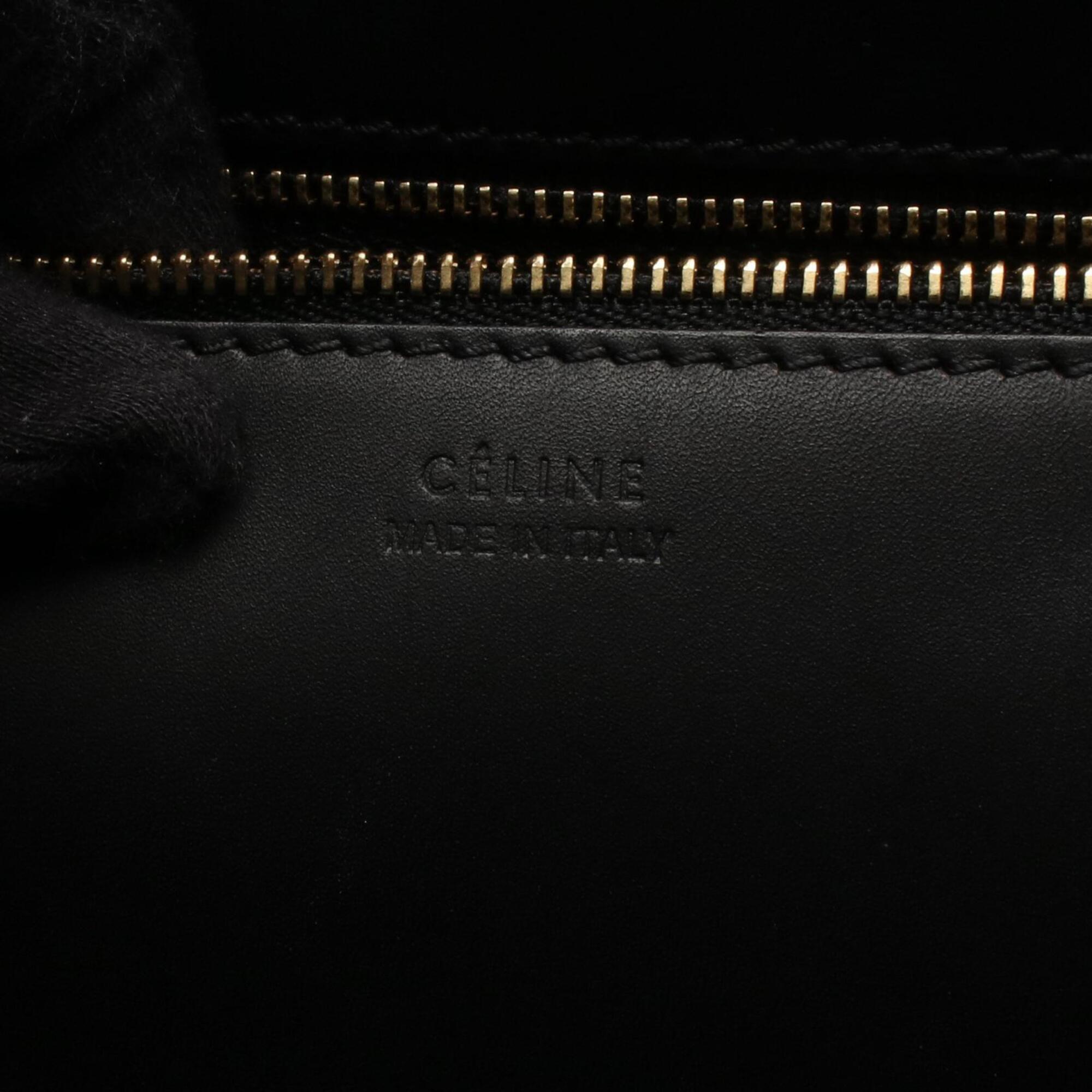 Celine Black White Leather Handbag (Pre-Owned)