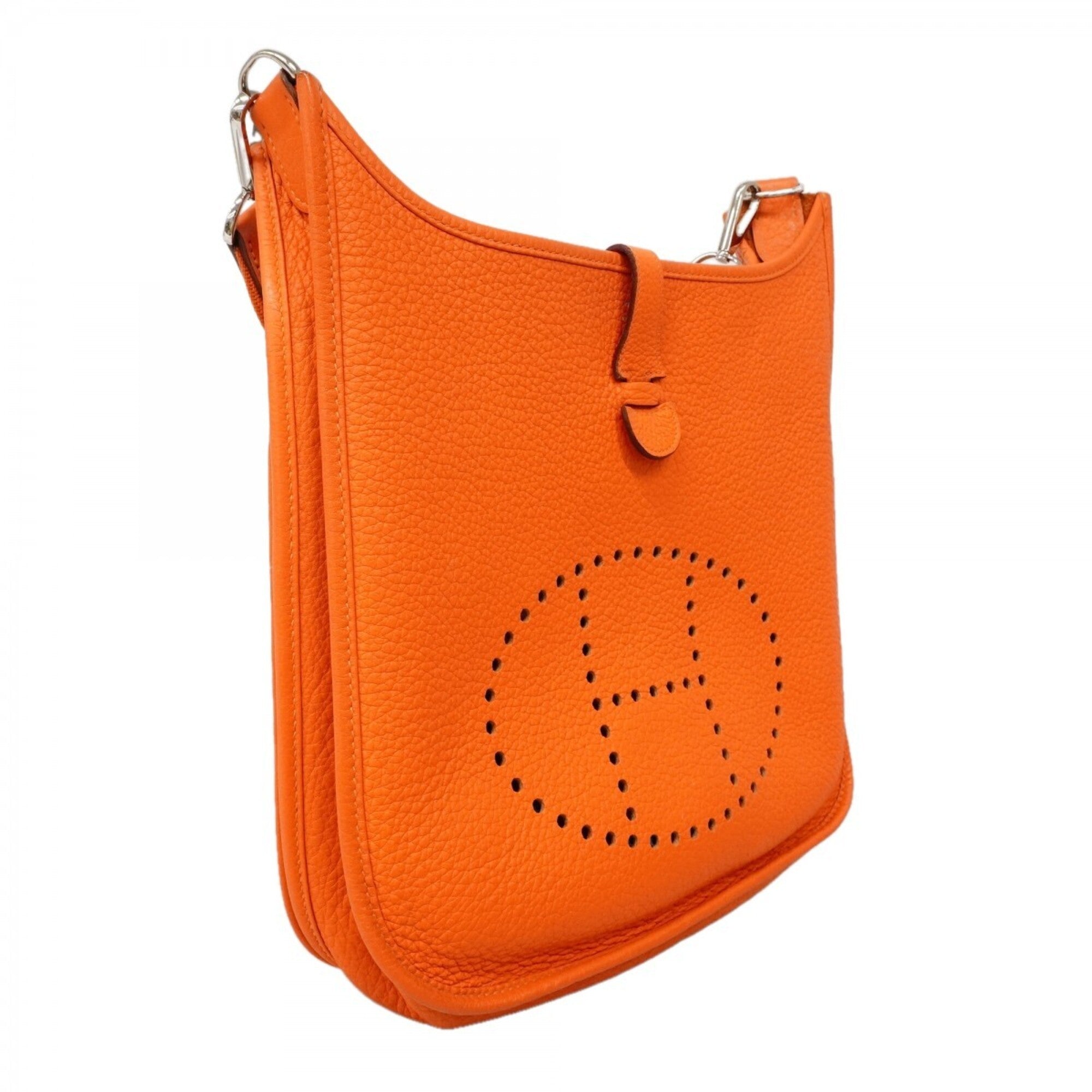 Hermes Orange Taurillon Clemence Leather Shoulder Bag (Pre-Owned)