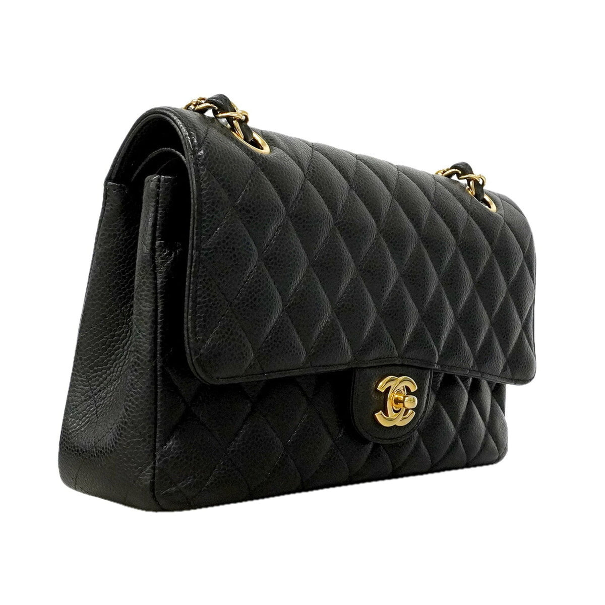Chanel Black Grained Calfskin Shoulder Bag (Pre-Owned)