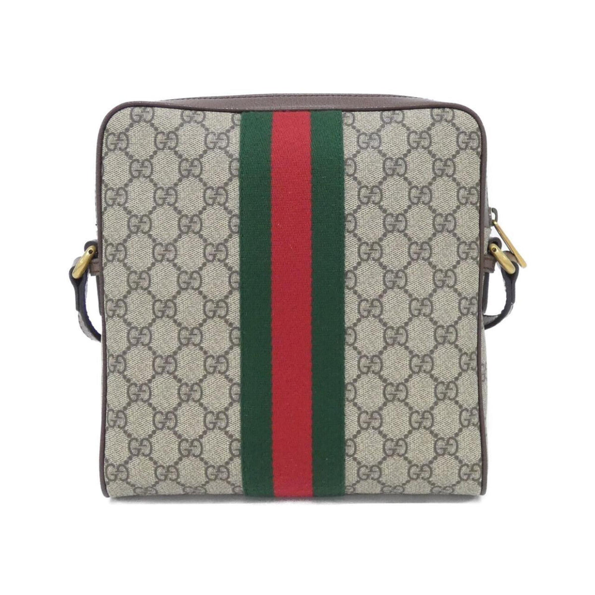 Gucci Beige Brown Gg Supreme Leather Shoulder Bag (Pre-Owned)