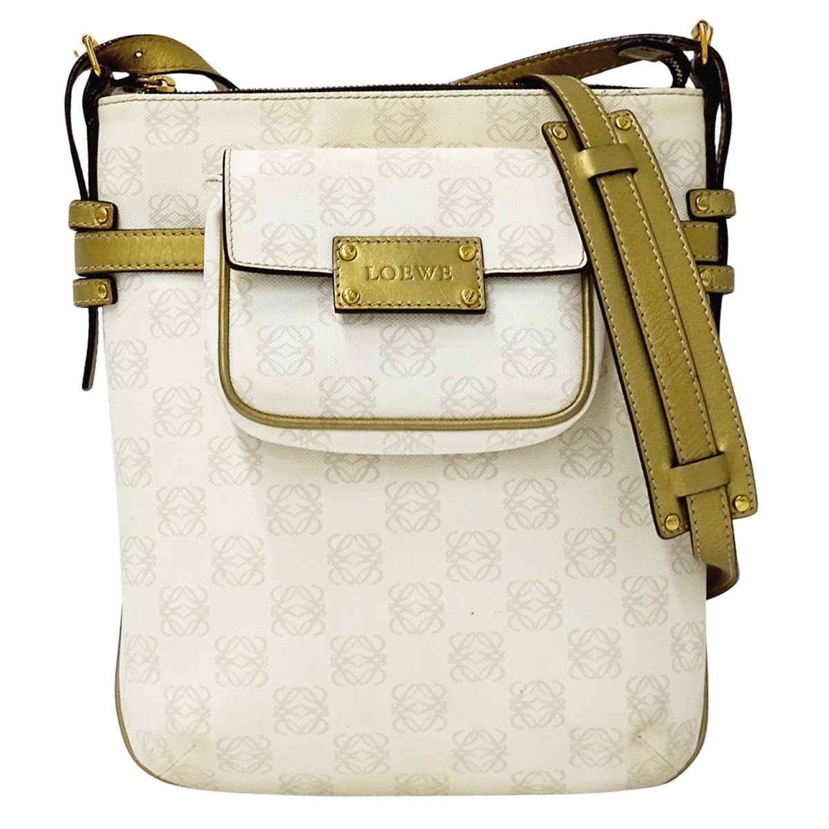 Loewe White Pvc Handbag Pouch Shoulder Bag (Pre-Owned)