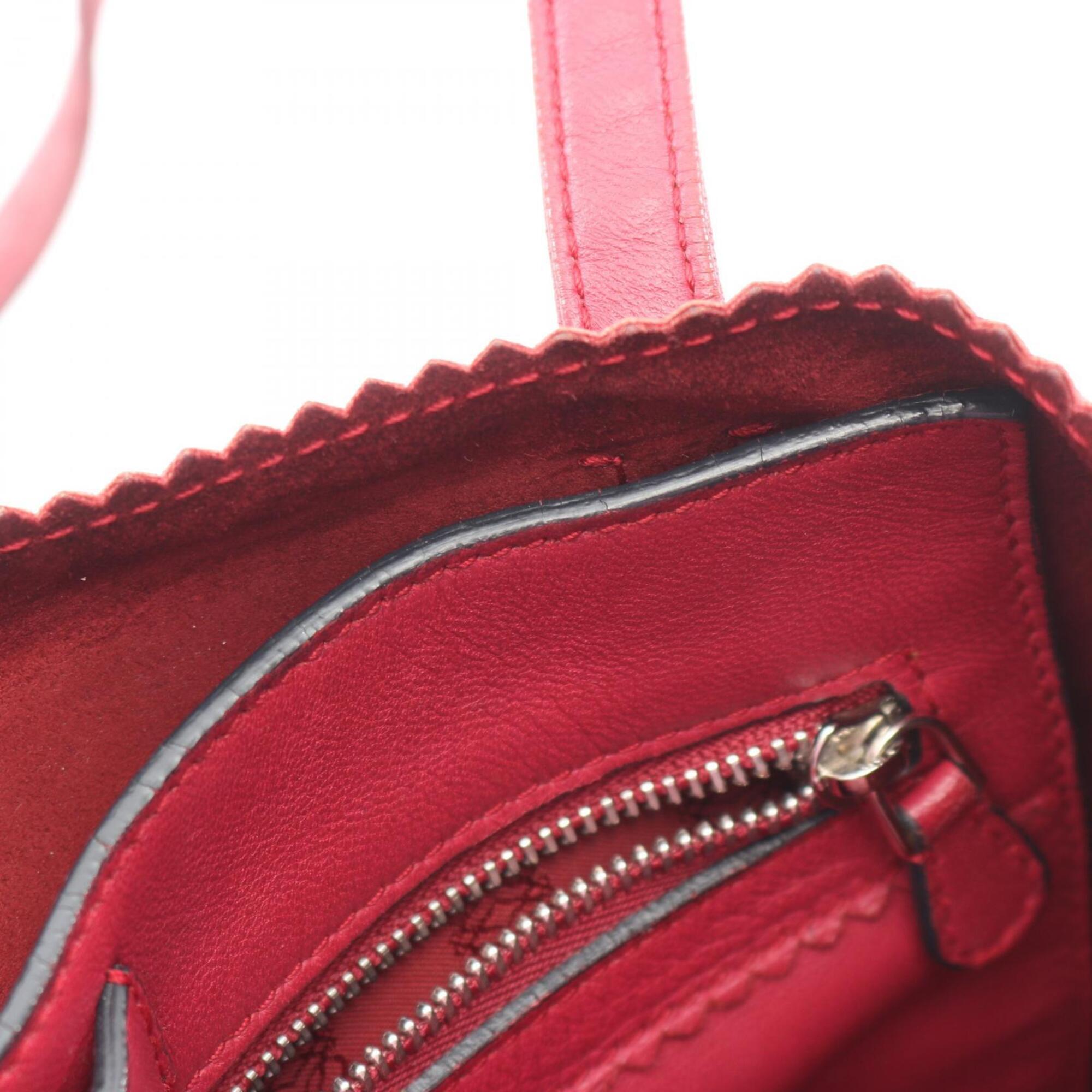 Loewe Bordeaux Pink Leather Handbag Tote Bag (Pre-Owned)