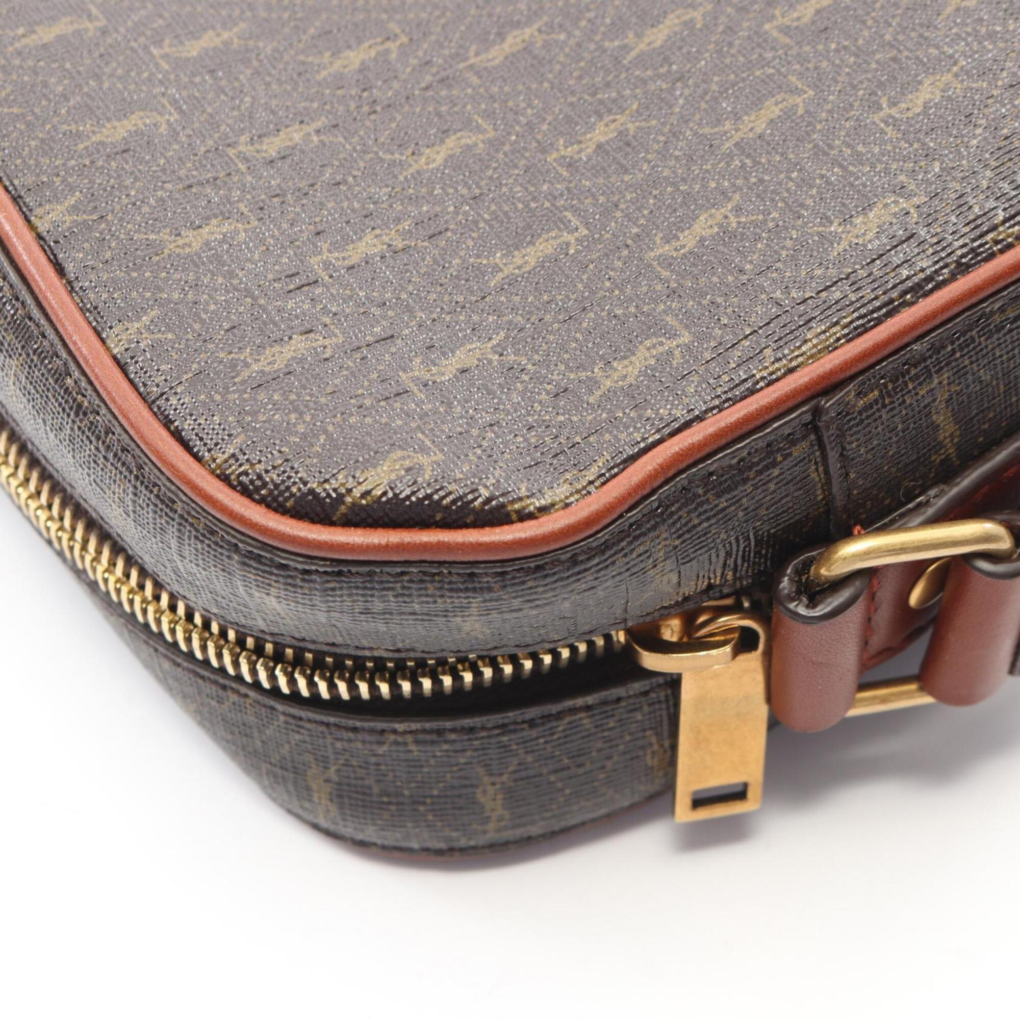 Saint Laurent Brown Pvc Leather Handbag Shoulder Bag (Pre-Owned)