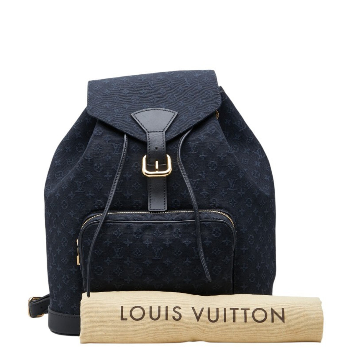 Louis Vuitton Navy Canvas Leather Backpack (Pre-Owned)