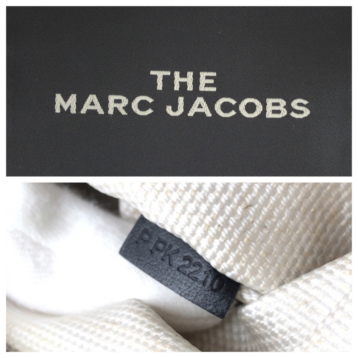 Marc Jacobs Black White Canvas Leather Shoulder Bag Tote Bag (Pre-Owned)