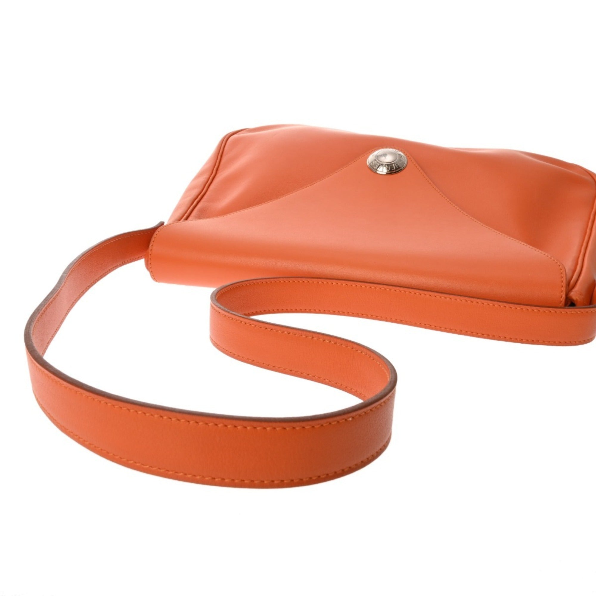 Hermes Orange Gulliver Leather Shoulder Bag (Pre-Owned)